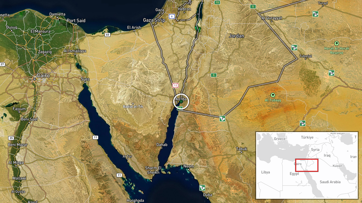 Aqaba, Ma'an Governorate, Jordan — Ballistic Missile location map