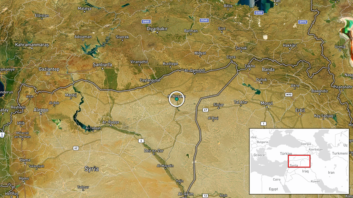 Hasaka City Center, Al-Hasakah Governorate, Syria — Security location map