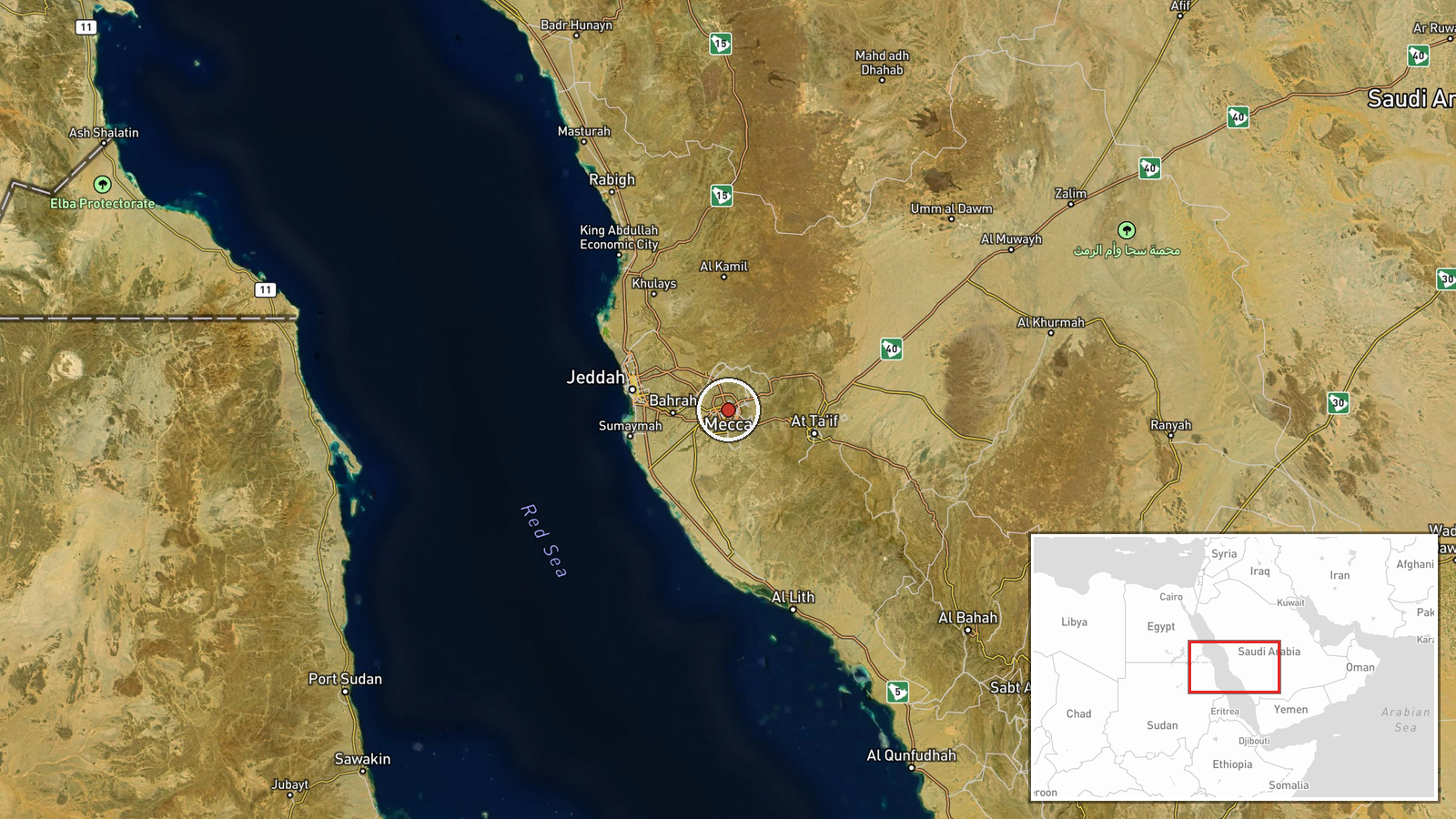 Mecca, Saudi Arabia — Diplomacy location map