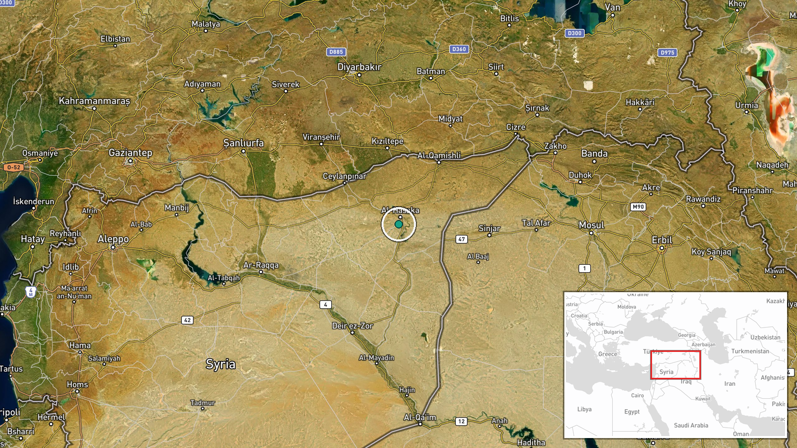 Al-Talai Camp, Hasaka City Center, Hasaka Governorate, Syria — Deployment location map