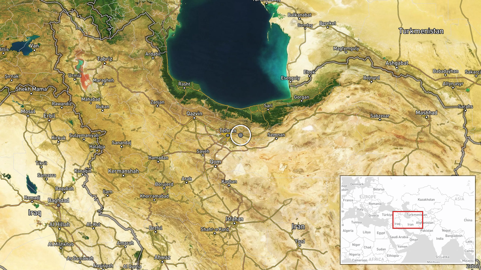 South of Mehrabad International Airport, Tehran, Iran — Security location map