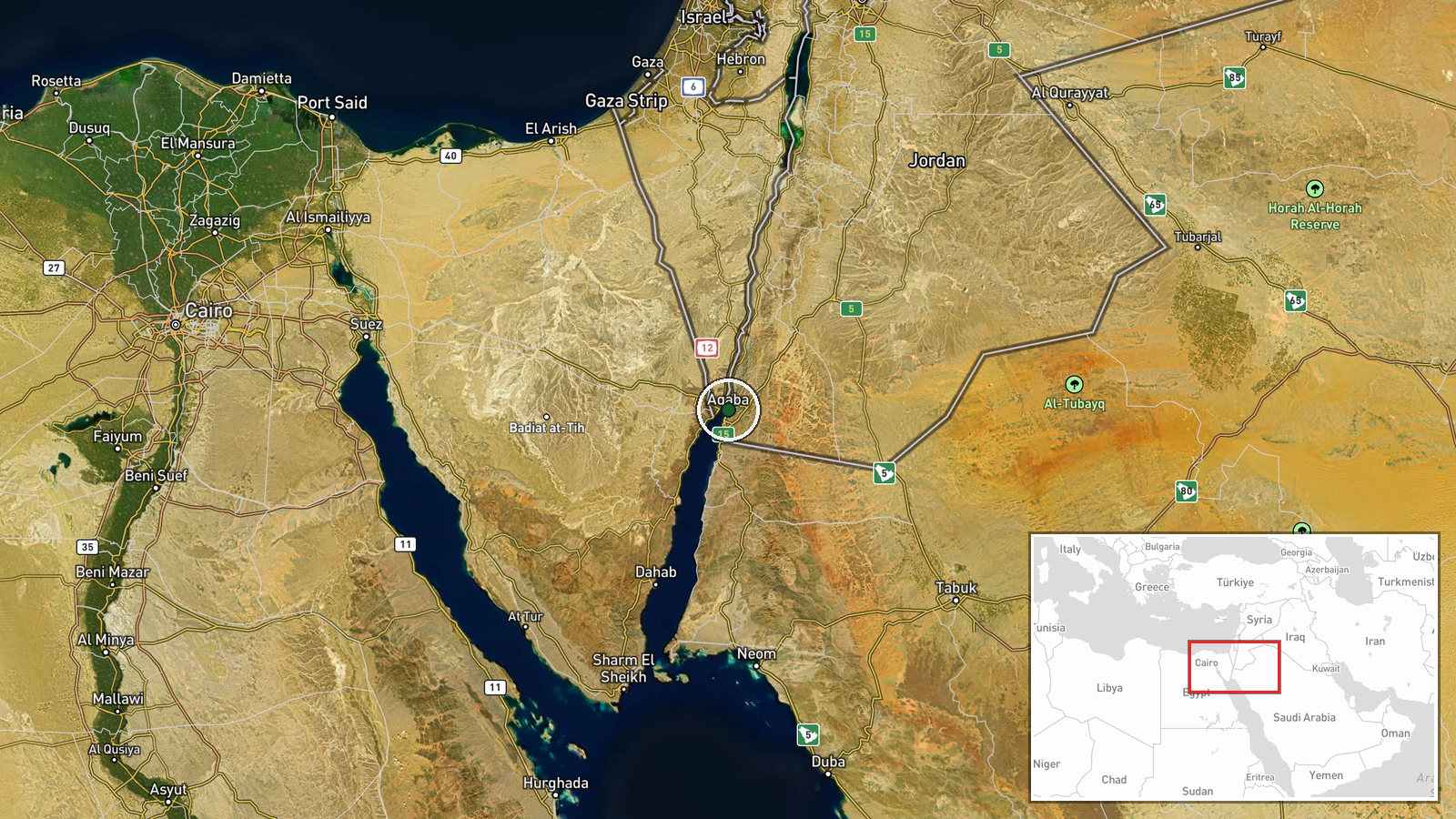 Aqaba, Aqaba Governorate, Jordan — Ballistic Missile location map