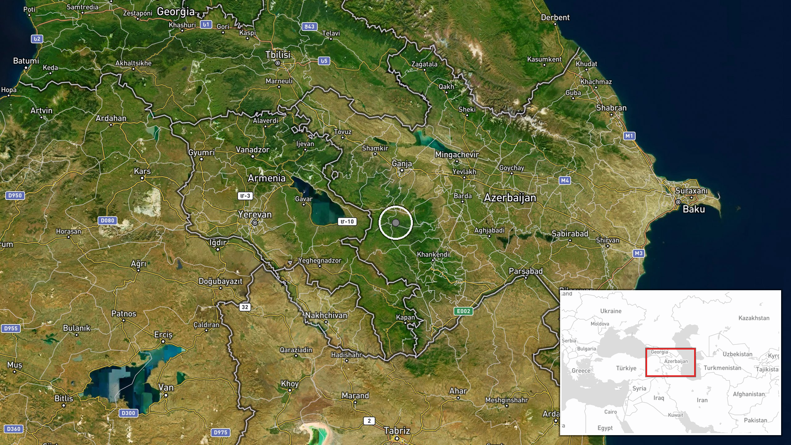 Armenia-Azerbaijan Border Region — Deployment location map