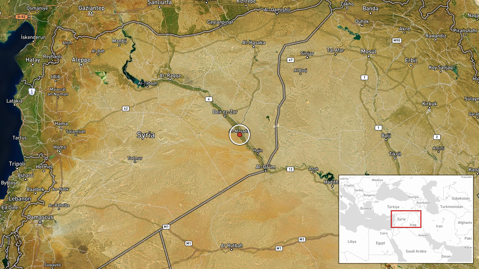 Mayadin, Deir ez-Zor, Syria — Deployment location map