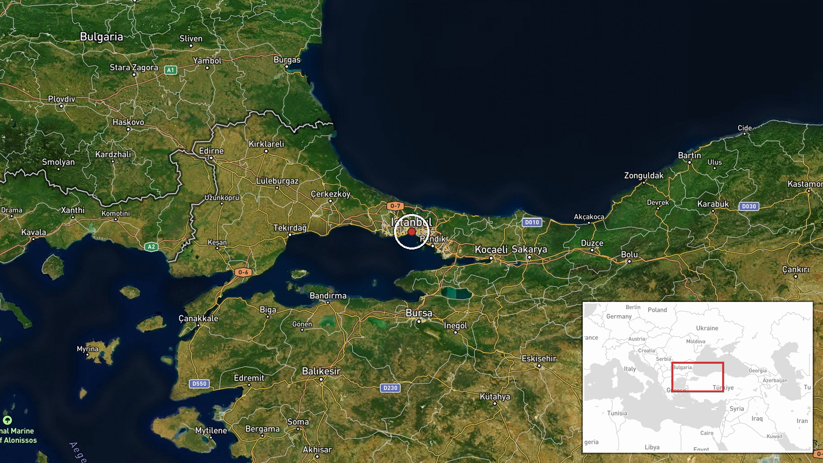 Black Sea, off Istanbul, Turkey — Security location map