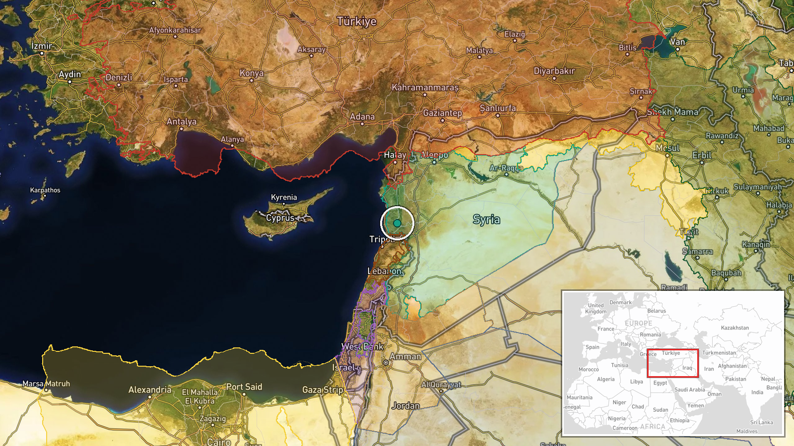 Damascus, Syria — Deployment location map