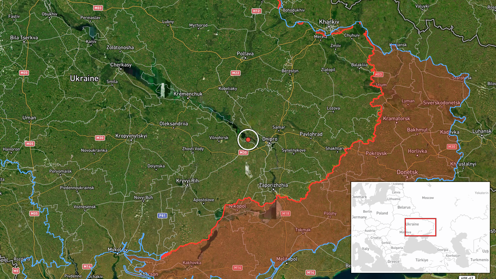 Kamianske, Dnipropetrovsk Oblast, Ukraine — Ballistic Missile location map