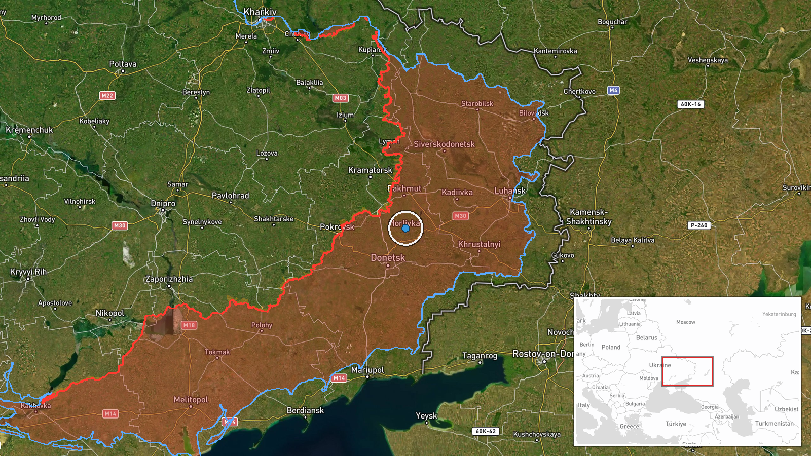 Undisclosed Grad MLRS Position, Eastern Ukraine — FPV Drone location map