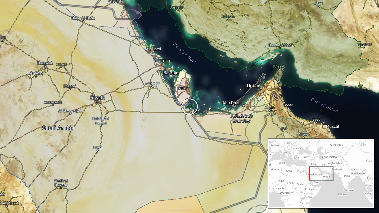 Rashid Port, Dubai, United Arab Emirates — Cargo Ship location map