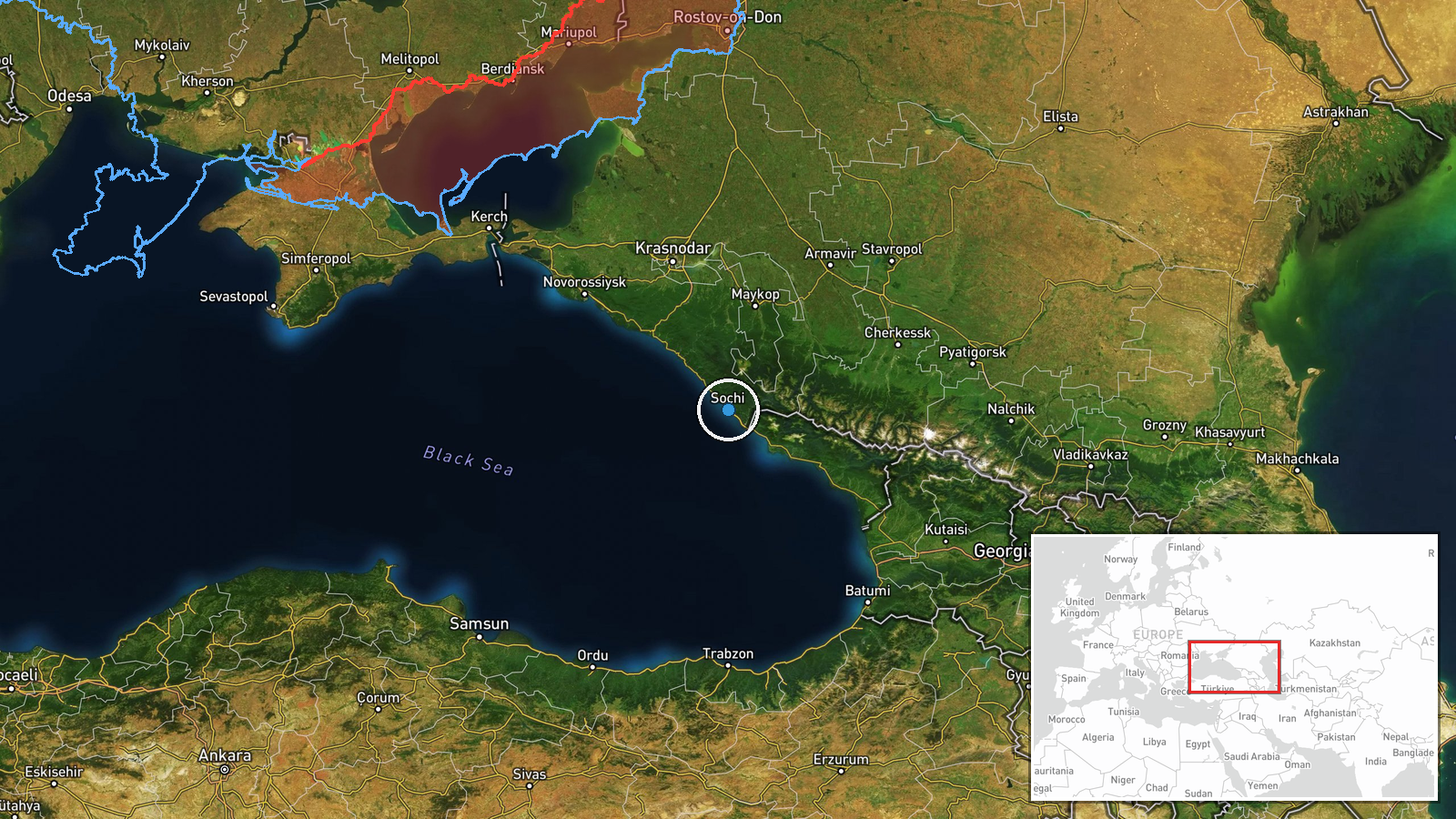 Sochi Port, Krasnodar Krai, Russia — UAS Strike location map