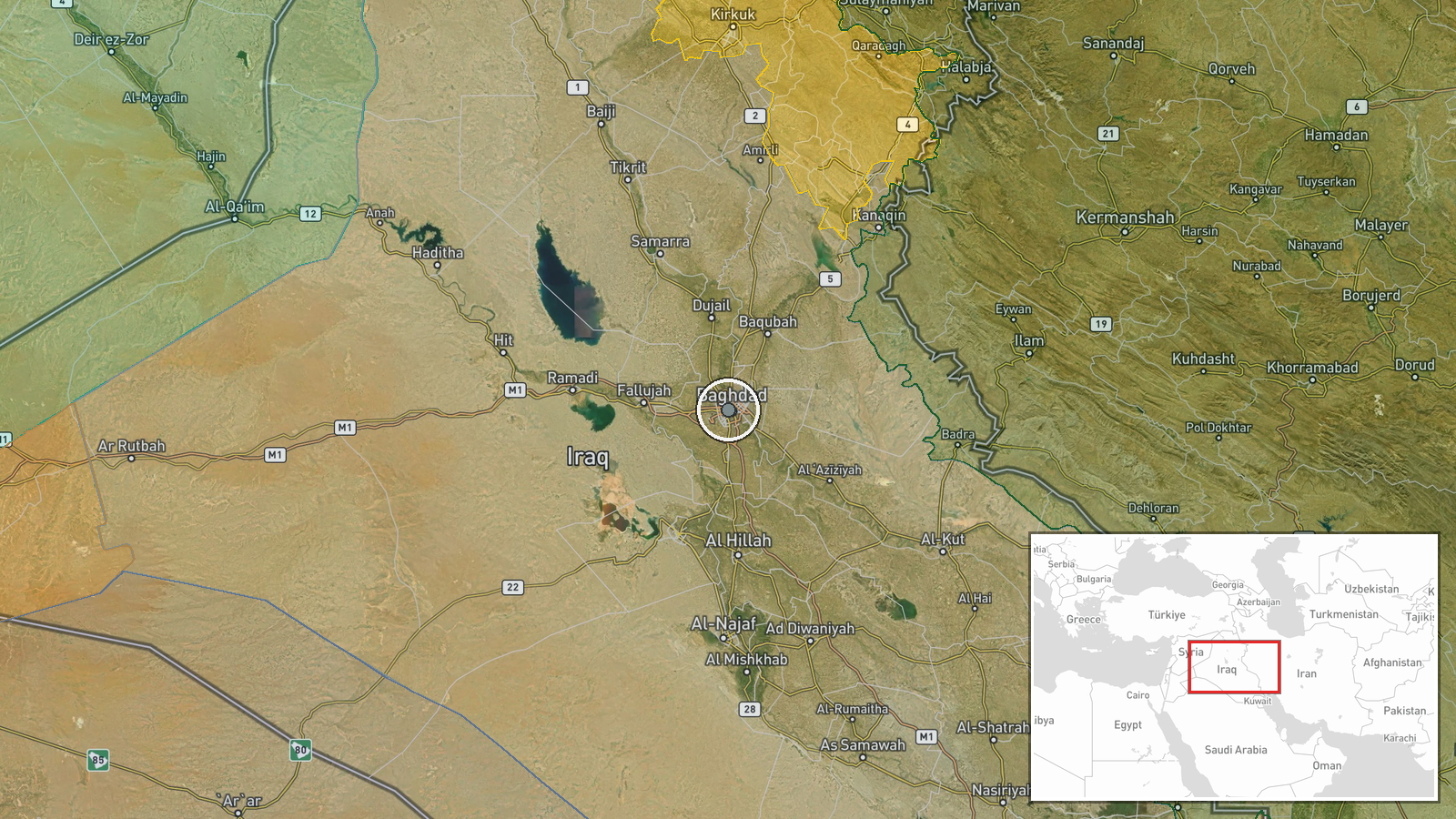 Baghdad, Iraq — Deployment location map