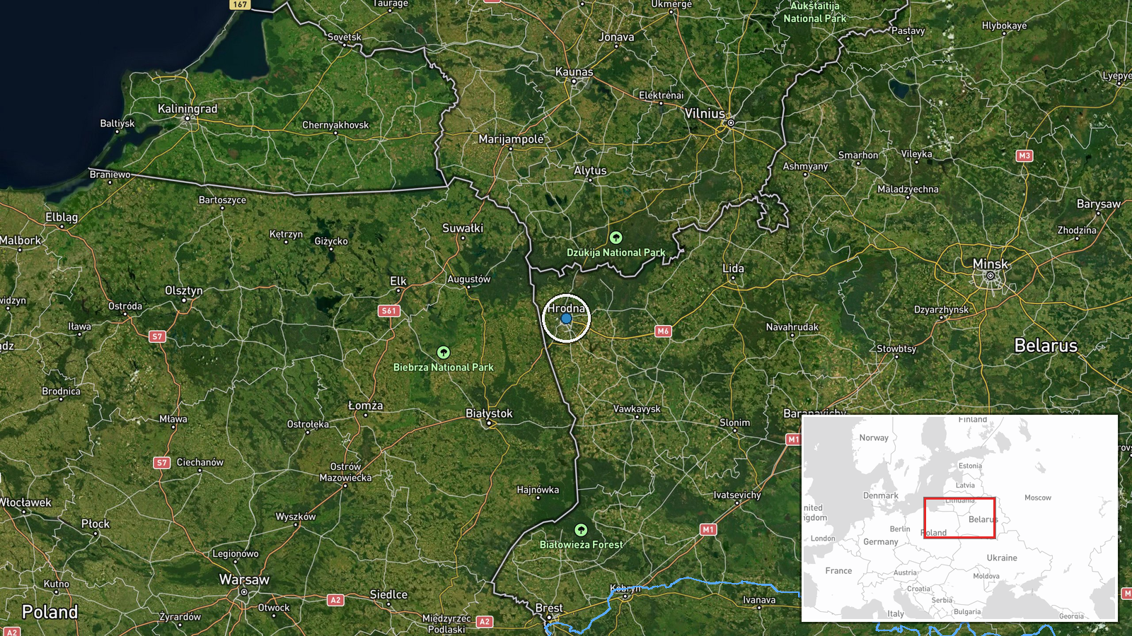 Hrodna, Belarus — Combat Helicopter location map
