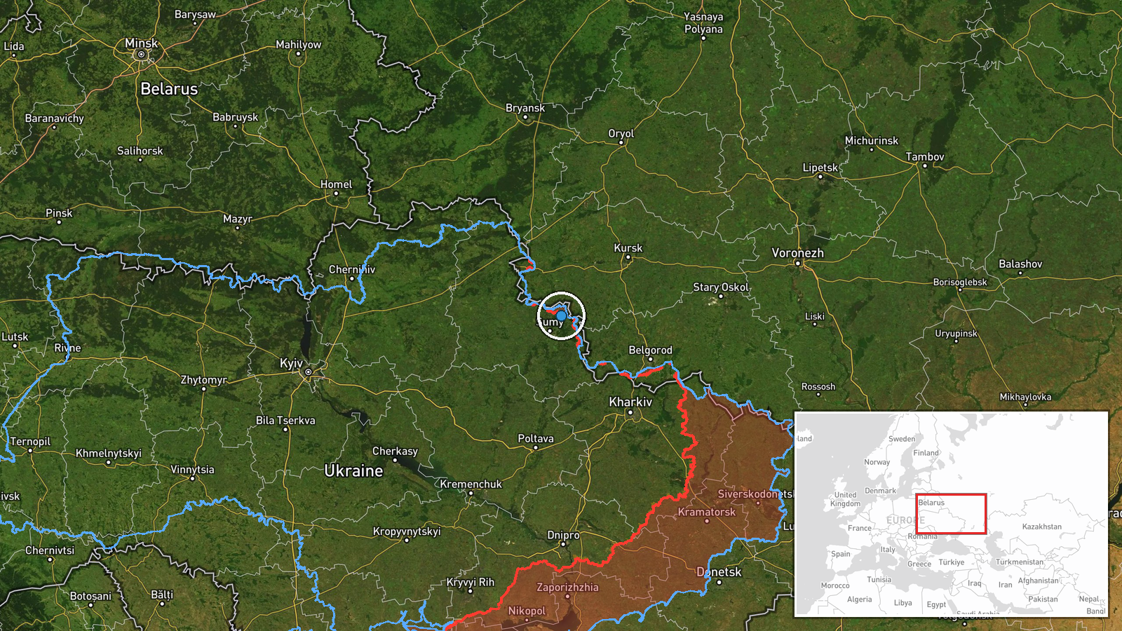 Eastern Ukraine, Ukraine — UAS Strike location map