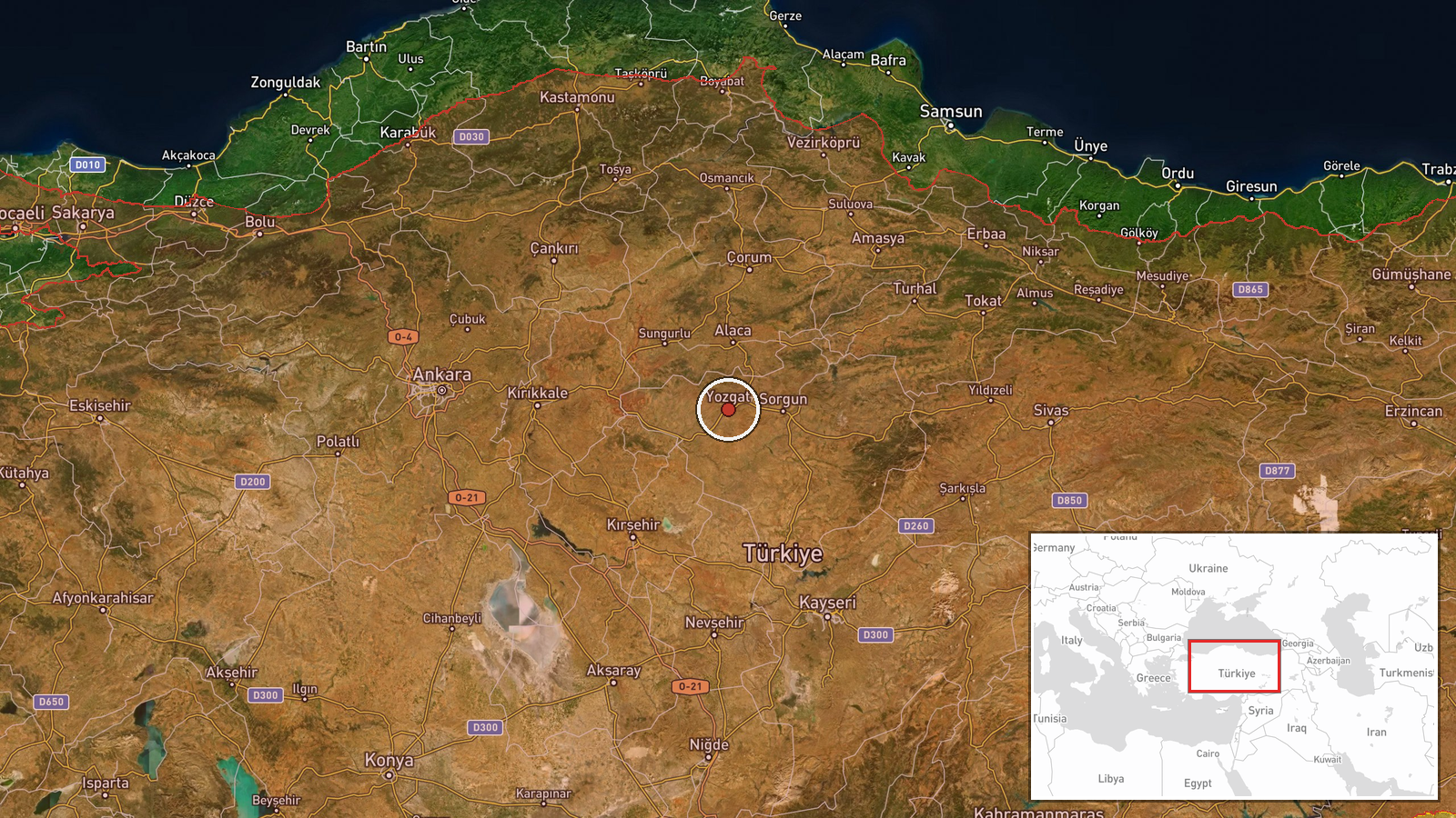 Yozgat, Turkey — Deployment location map