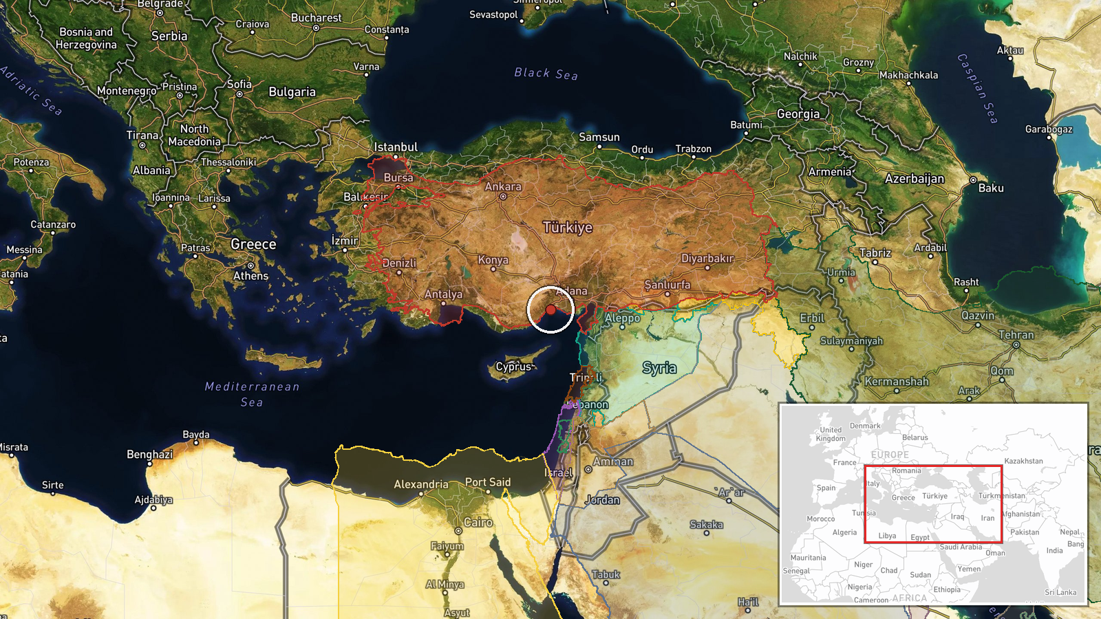 Damascus, Syria — Deployment location map