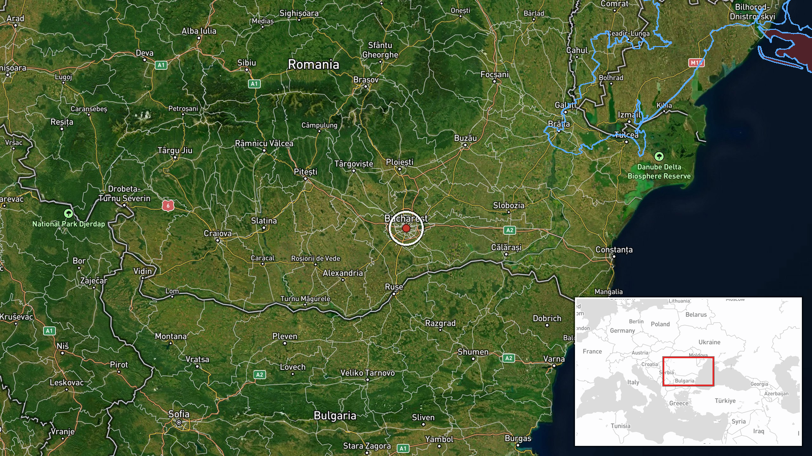 Bucharest, Romania — Military Exercise location map
