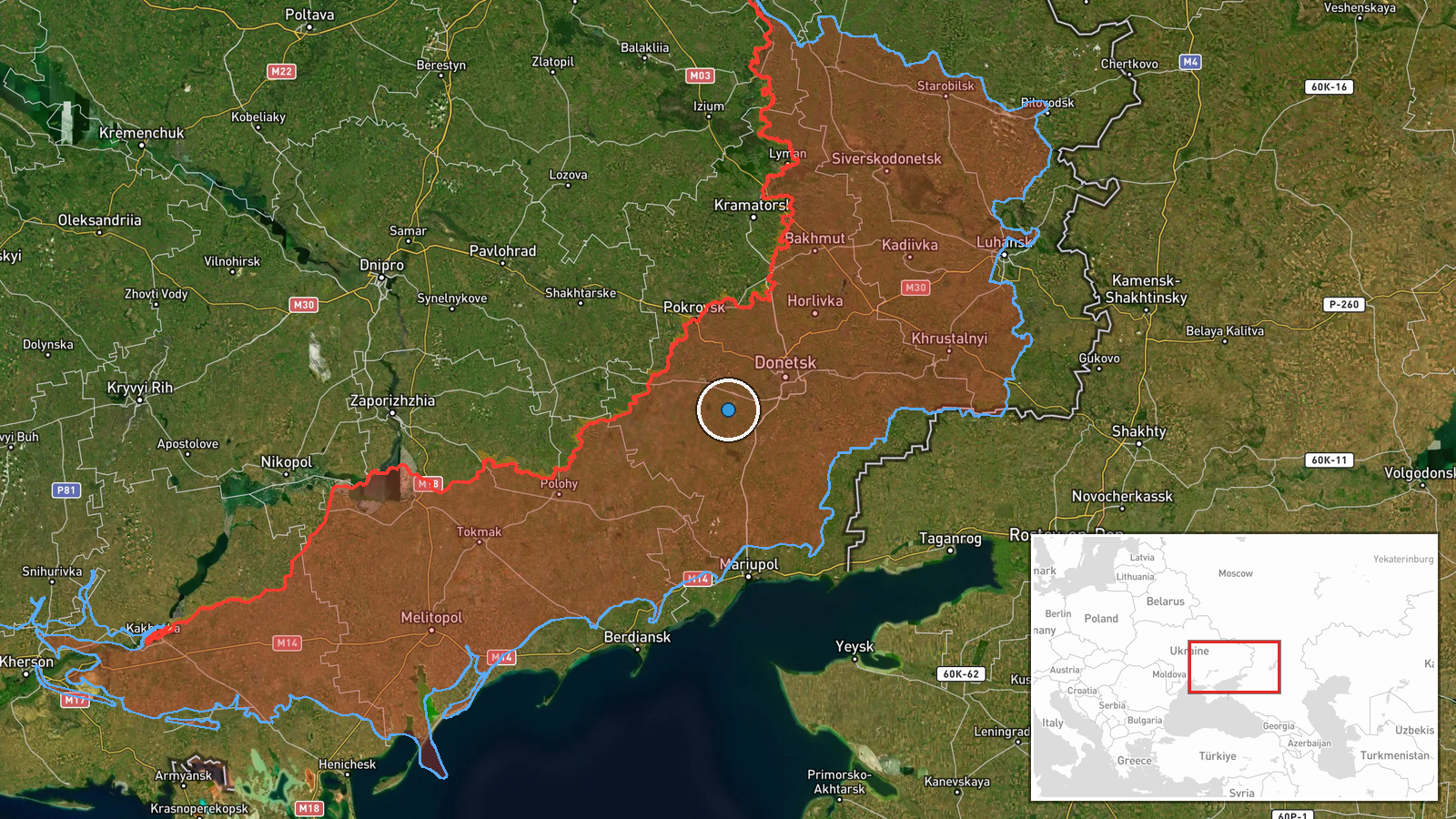 Kostyantynivka, Donetsk Oblast, Ukraine — Report location map