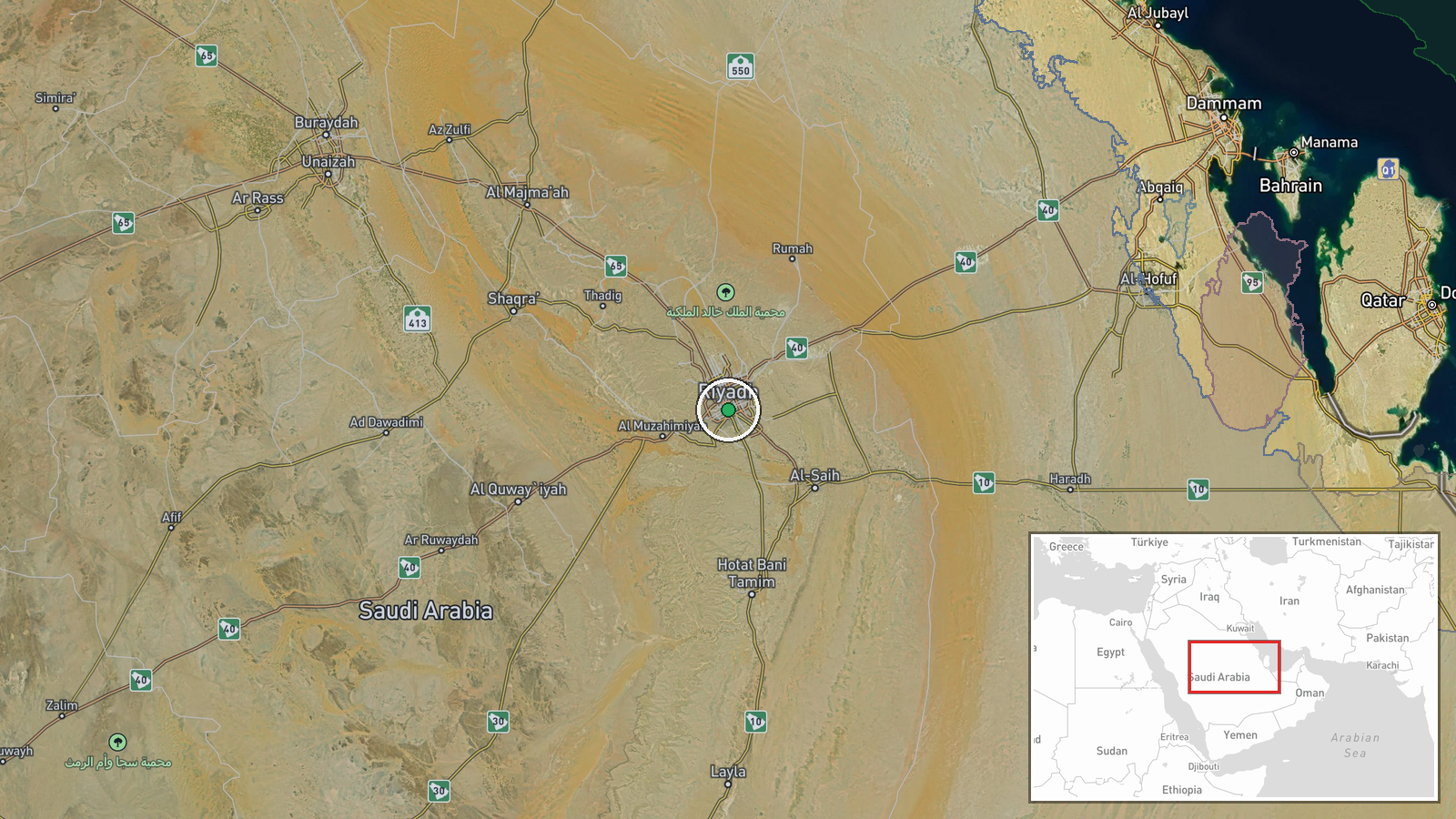 Riyadh, Saudi Arabia — Ballistic Missile location map