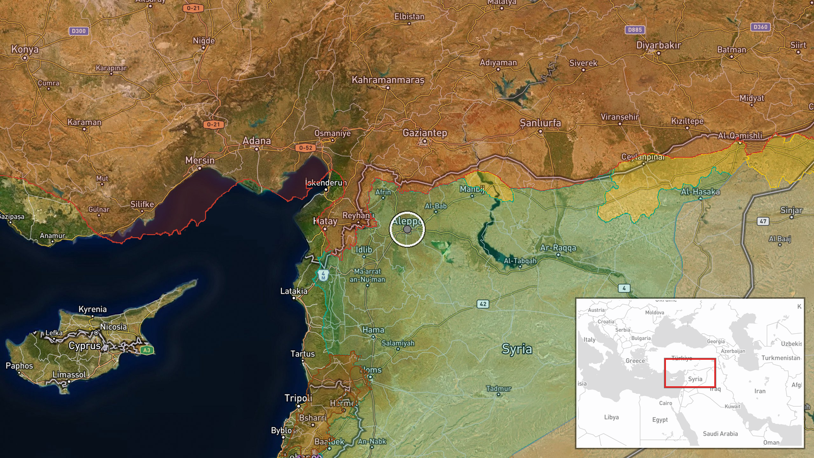 Aleppo, Aleppo Governorate, Syria — Explosion location map