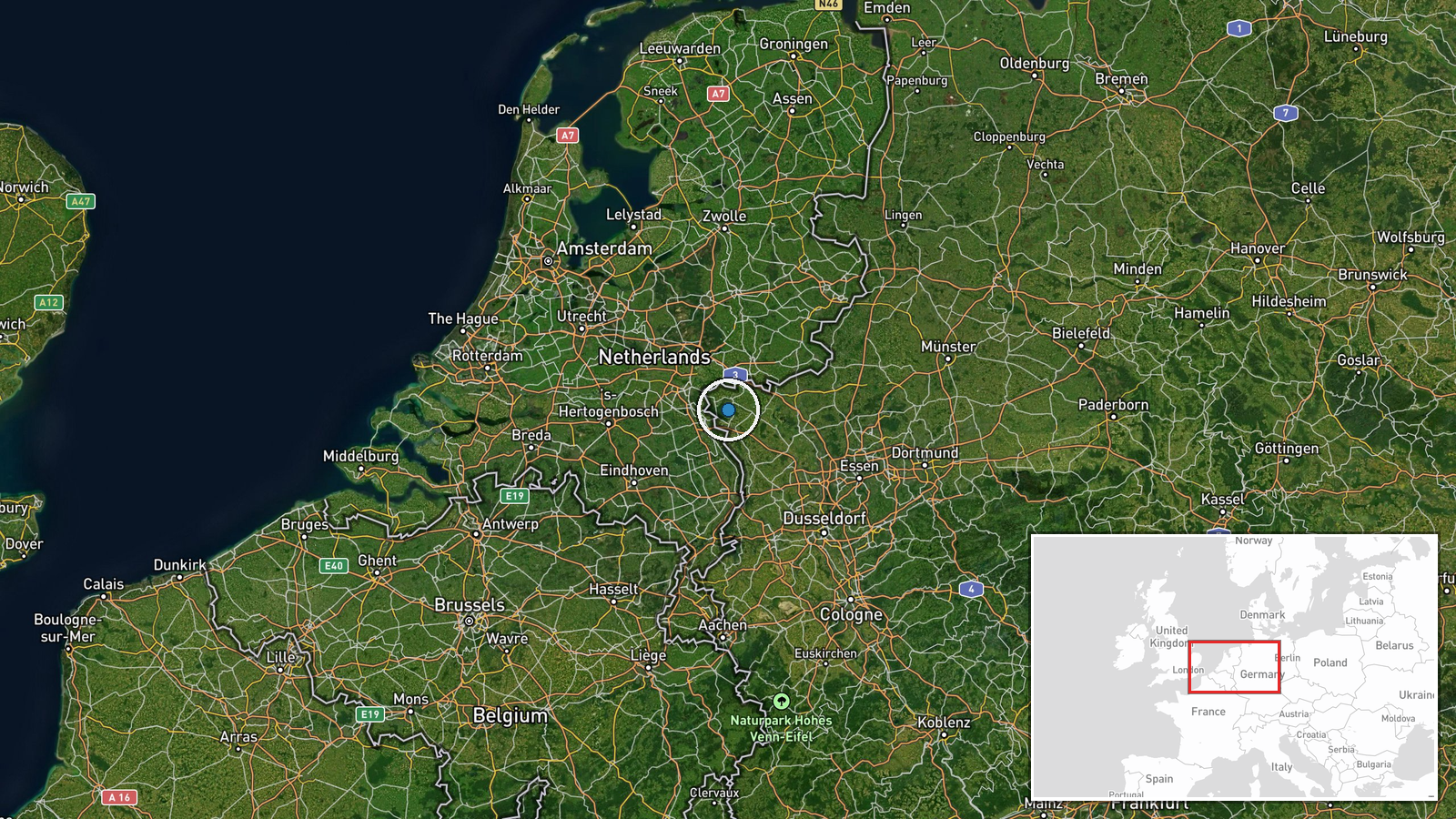 Kleve, North Rhine-Westphalia, Germany — Military Exercise location map