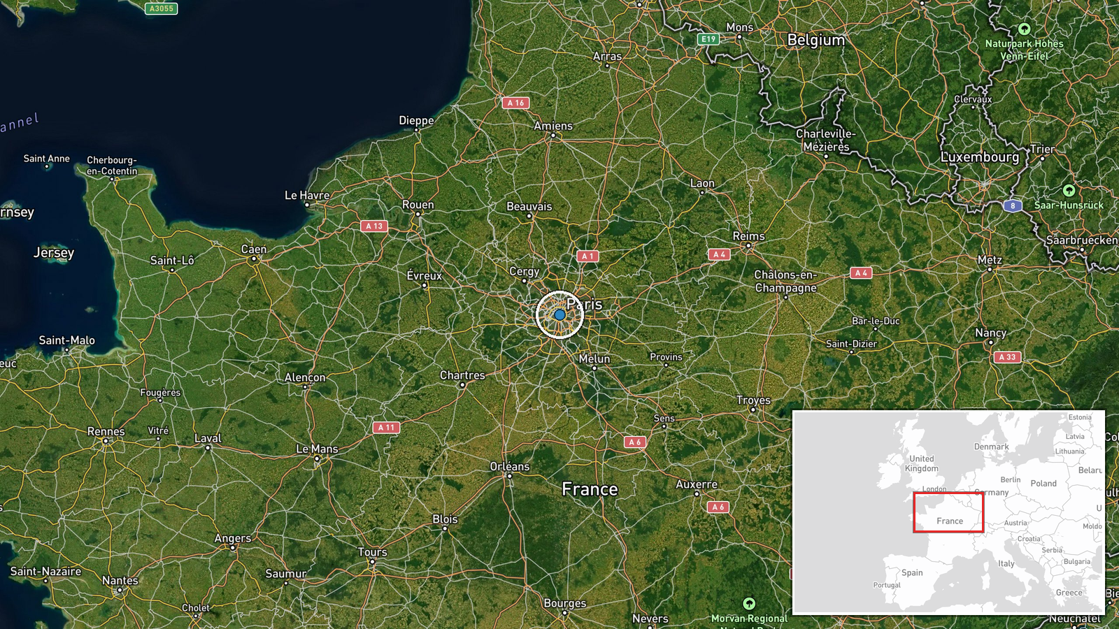 Paris, France — Deployment location map