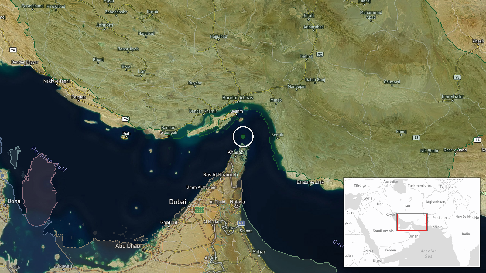 Strait of Hormuz, Persian Gulf — Naval location map
