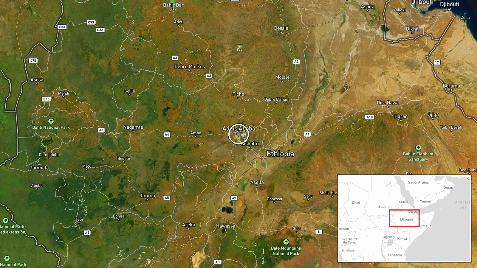 Addis Ababa, Ethiopia — Deployment location map