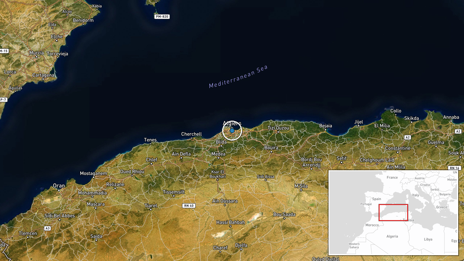 Algiers, Algeria — Deployment location map