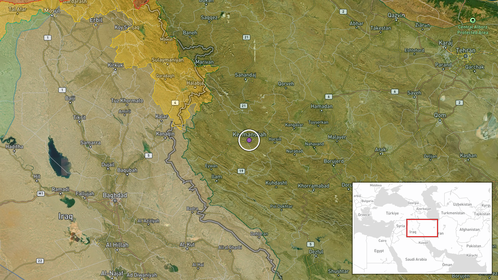 Kermanshah, Iran — Report location map