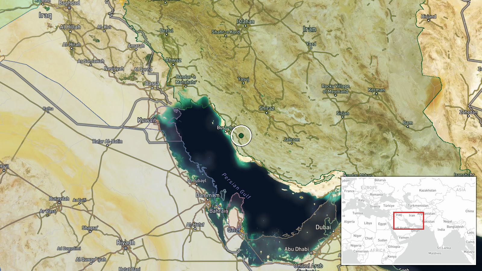 Strait of Hormuz, Persian Gulf — Report location map