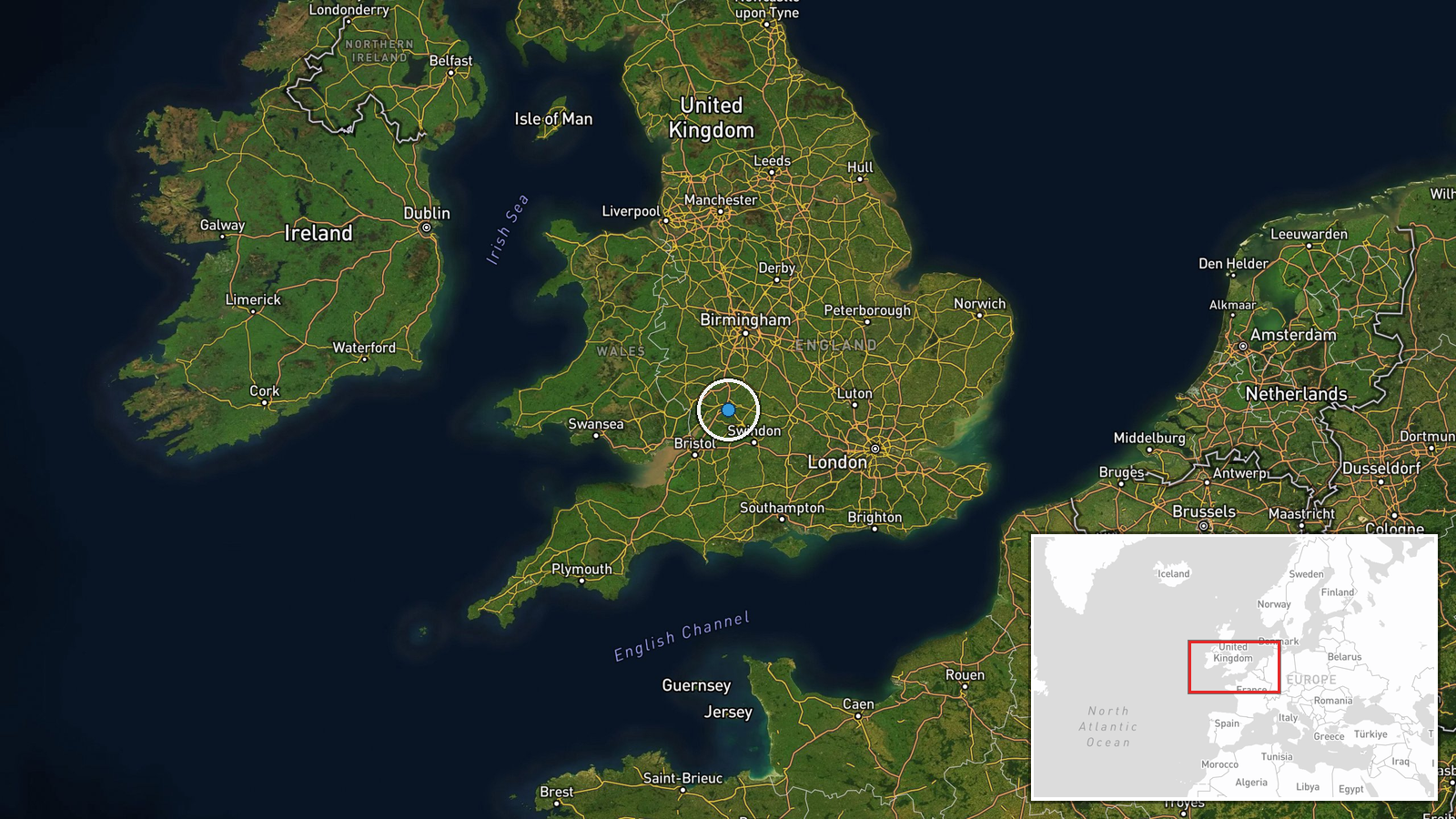 RAF Fairford, Gloucestershire, United Kingdom — Security location map