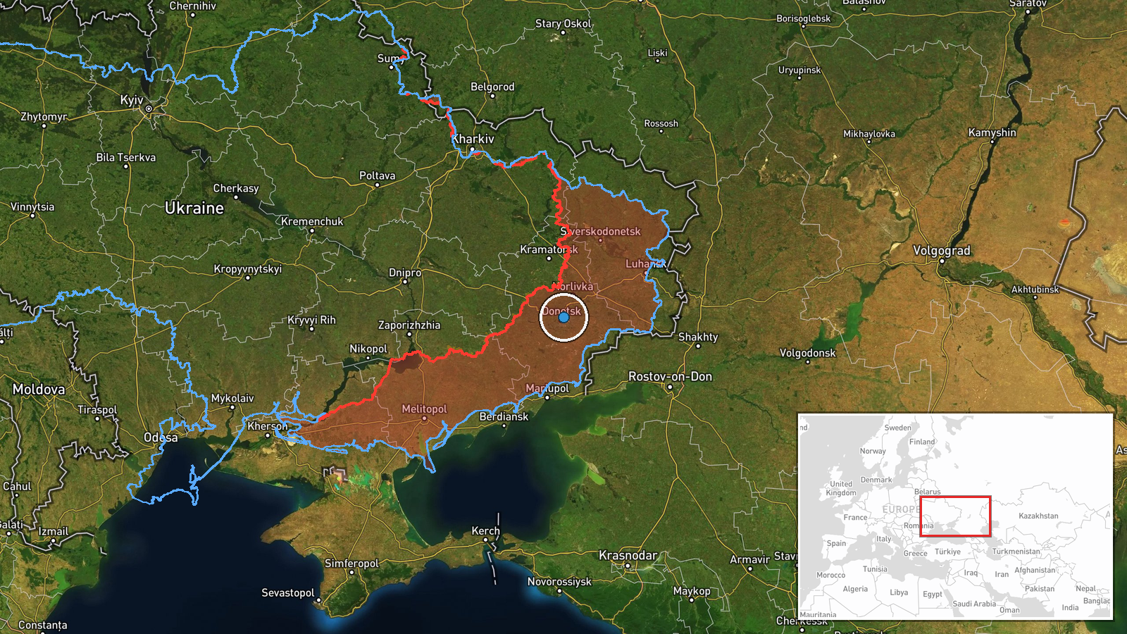 Mykolaivka, Donetsk Oblast, Ukraine — Security location map