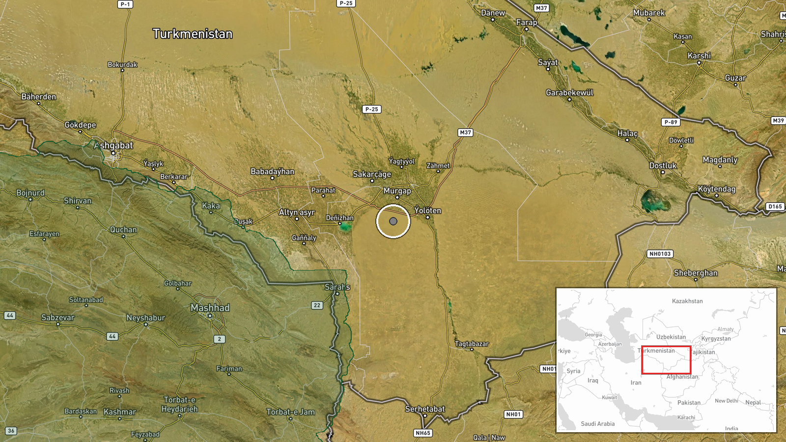 Ashgabat, Turkmenistan — Deployment location map