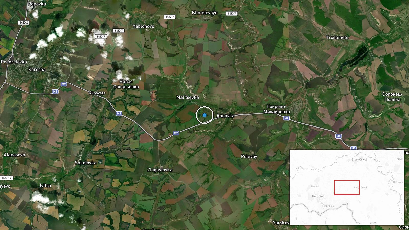Belgorod Oblast, Russia — UAS Strike location map