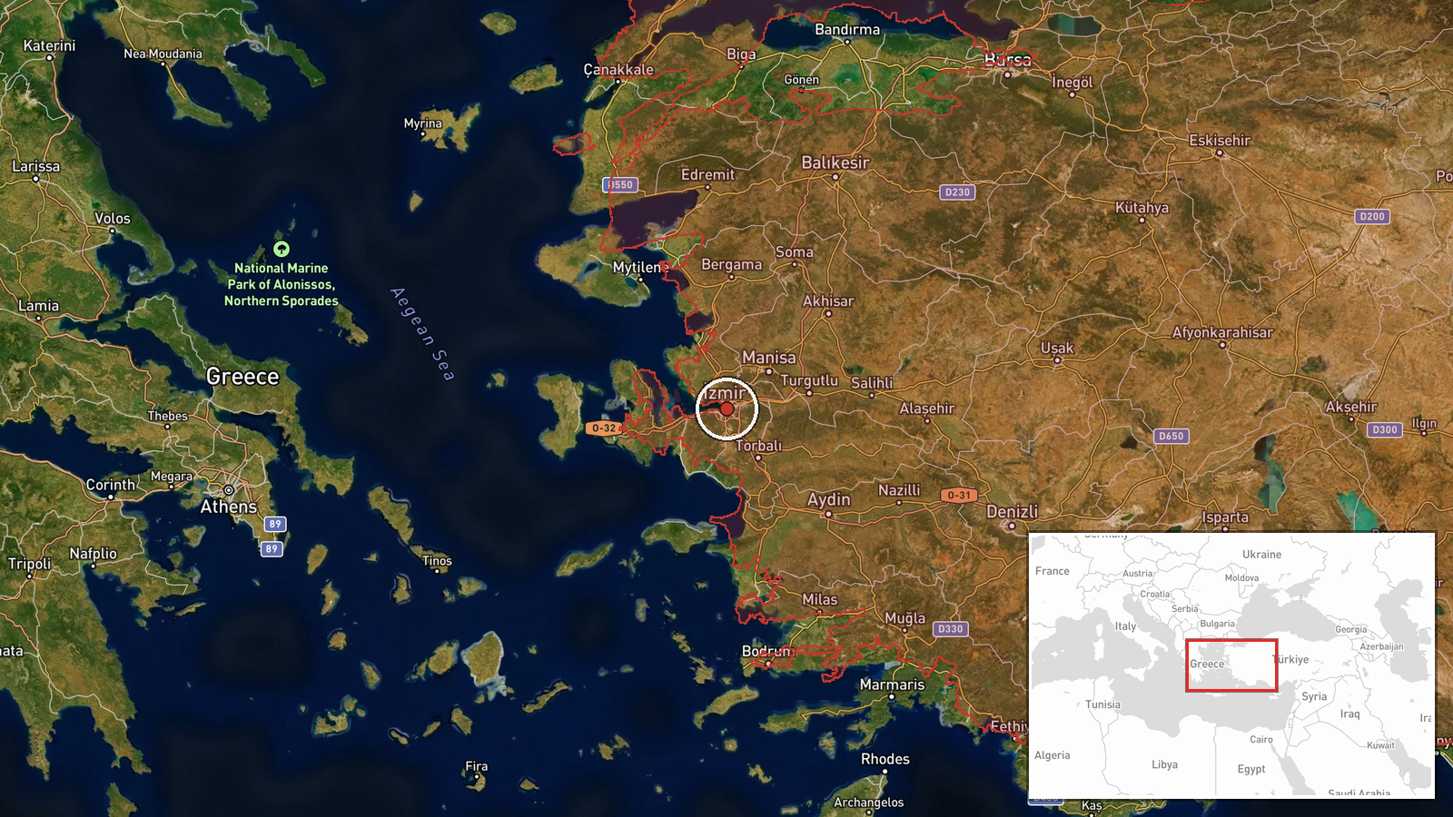 Izmir, Turkey — Military Exercise location map