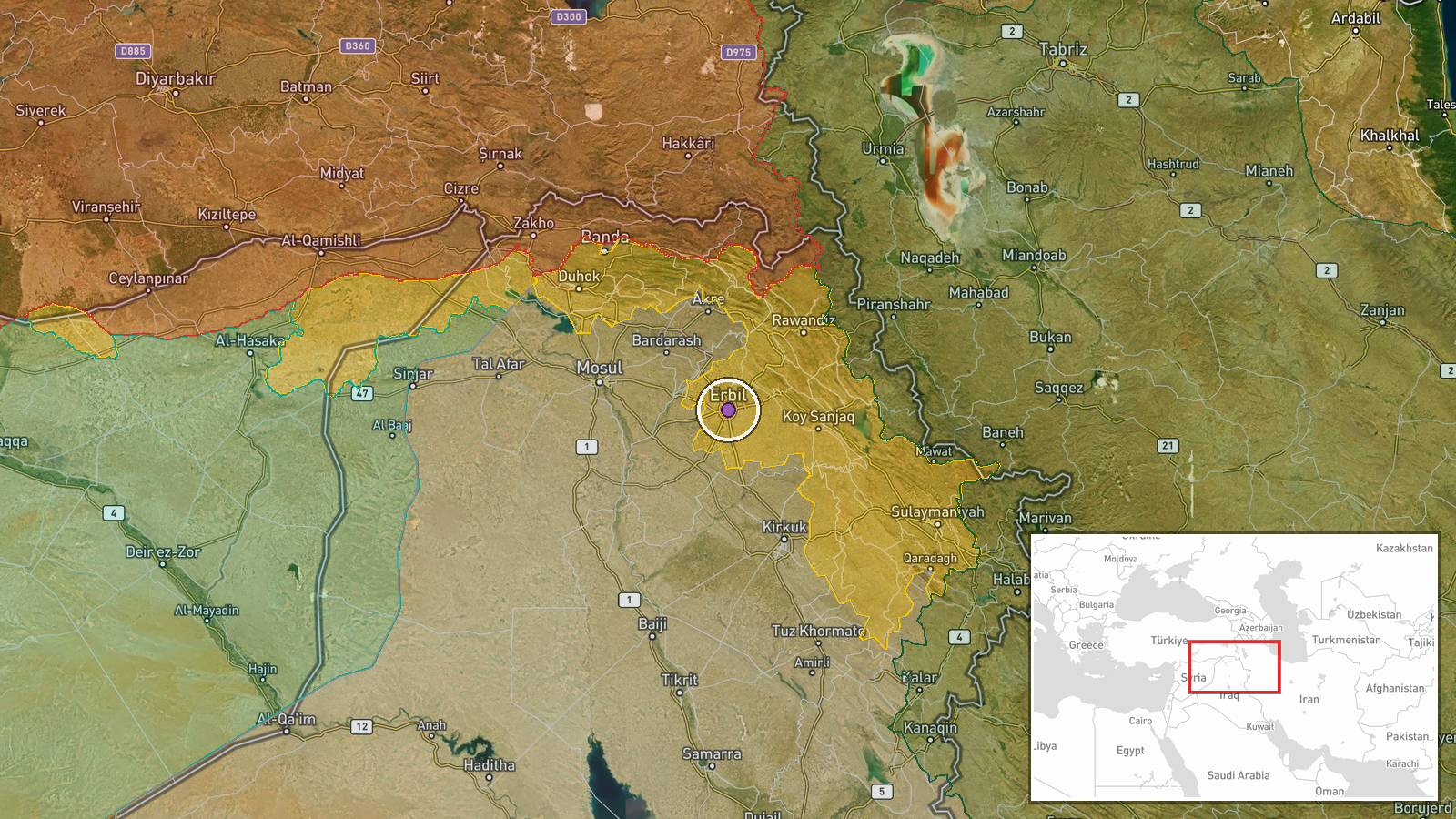 Erbil, Erbil Governorate, Iraq — Deployment location map