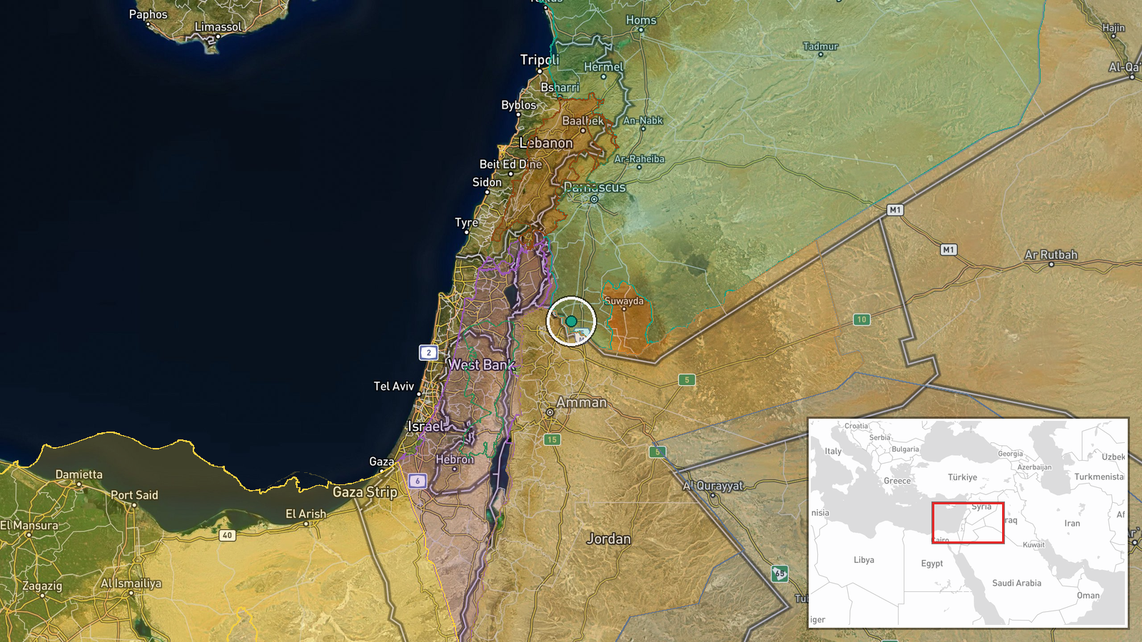 Daraa, Syria — Security location map