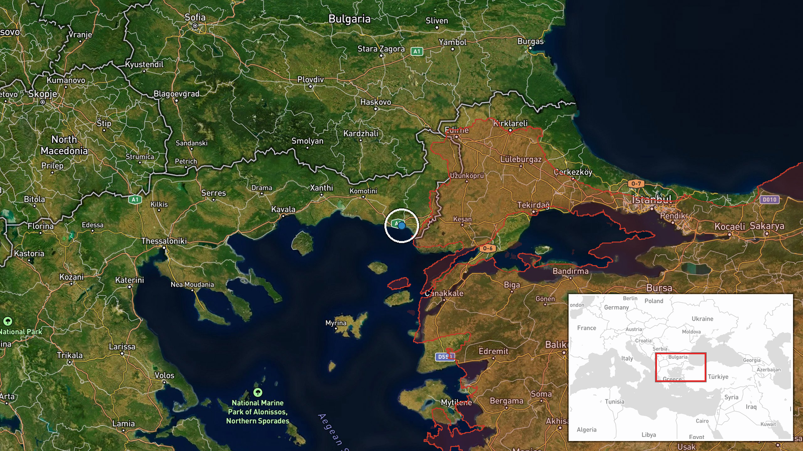Alexandroupoli, Evros, Greece — Military Exercise location map