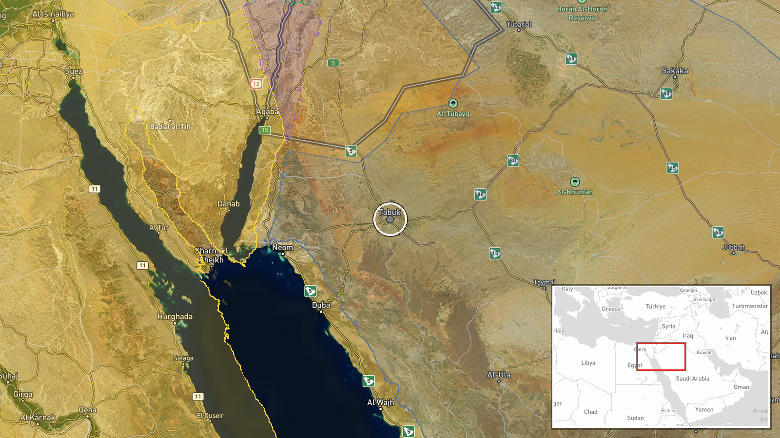Tabuk Airport, Tabuk, Saudi Arabia — Security location map