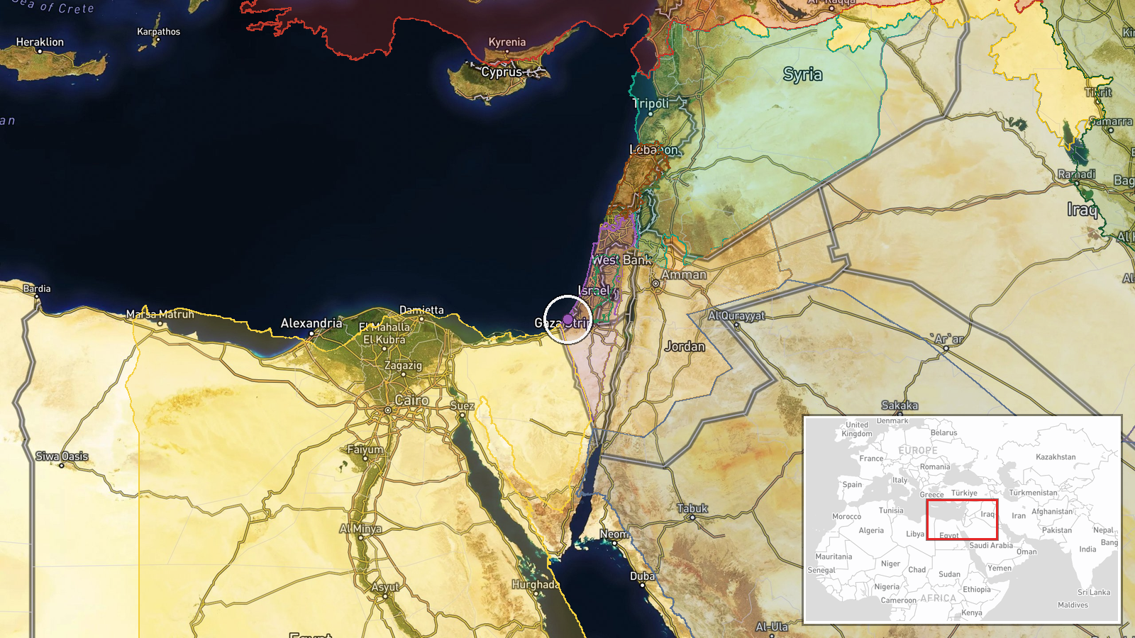 Gaza Strip — Report location map