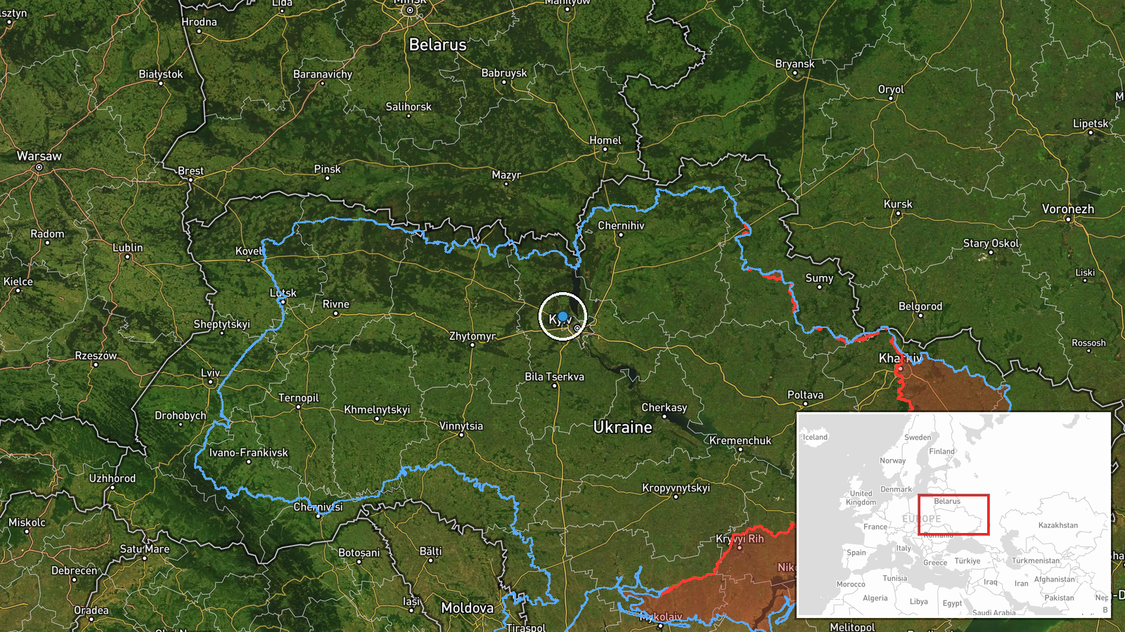 Hostomel, Kyiv Oblast, Ukraine — UAS Strike location map