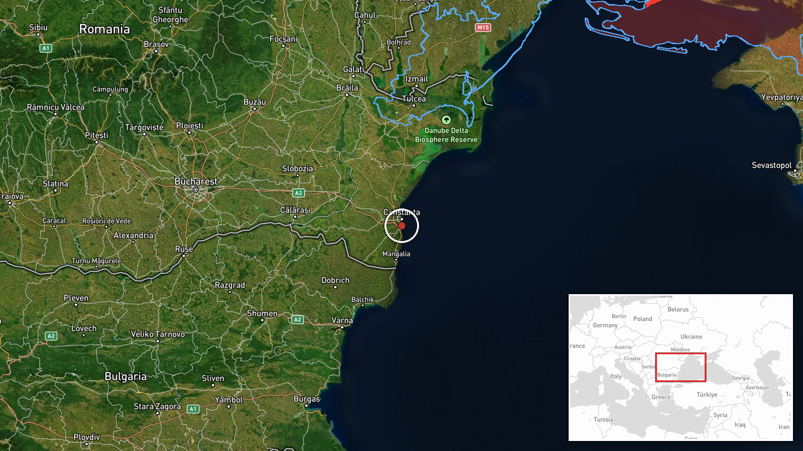 Capu Midia Training Range, Constanța County, Romania — Military Exercise location map