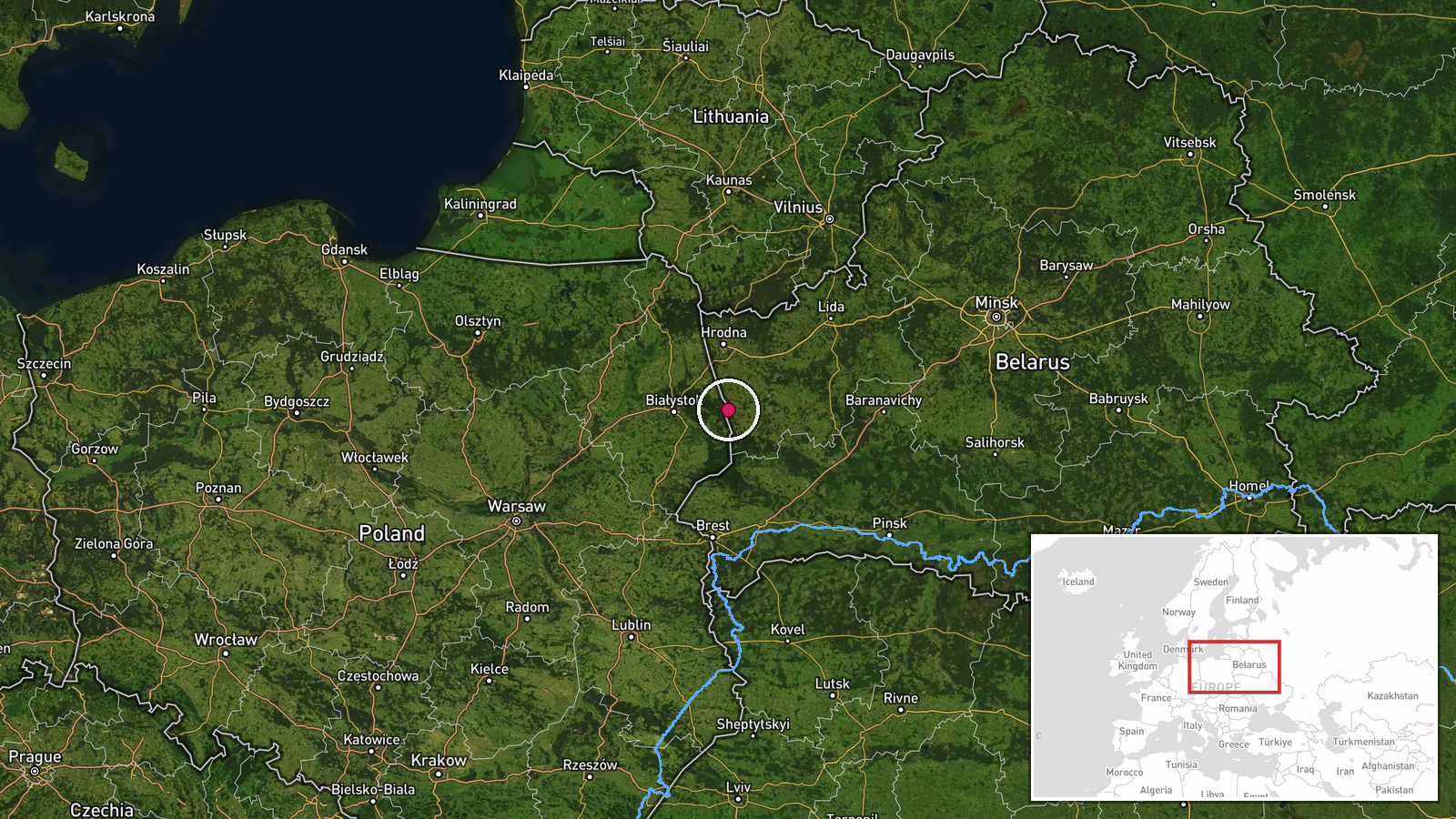 Eastern Poland, Poland — Siren location map