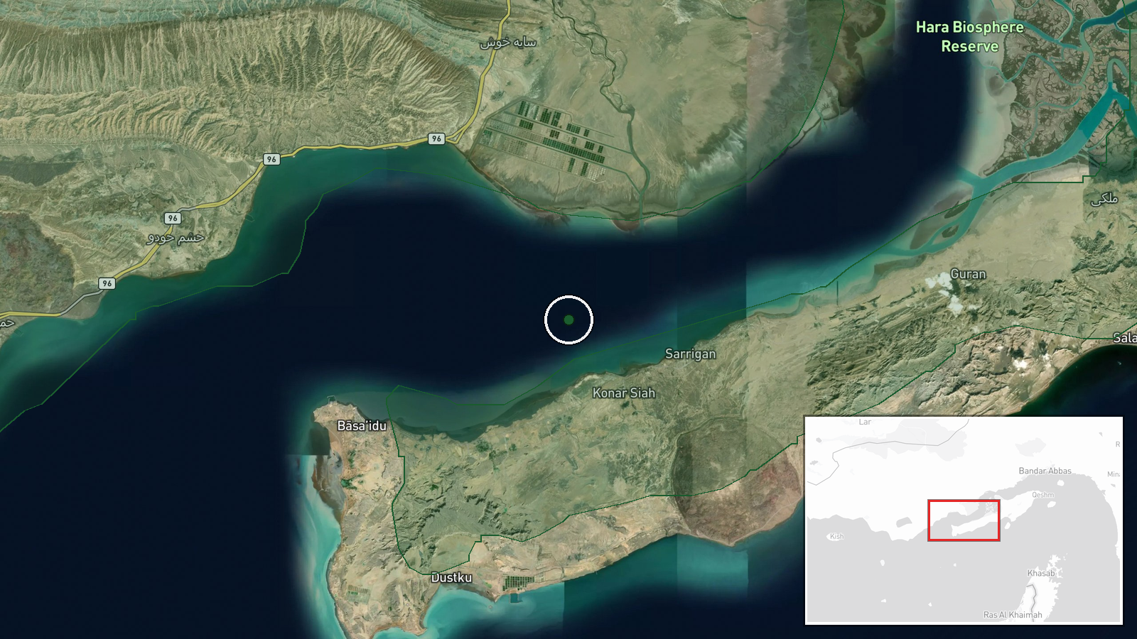Musa Island, Strait of Hormuz, Iran — Security location map