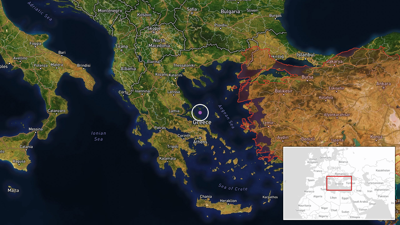 Greece (location not reported) — Deployment location map