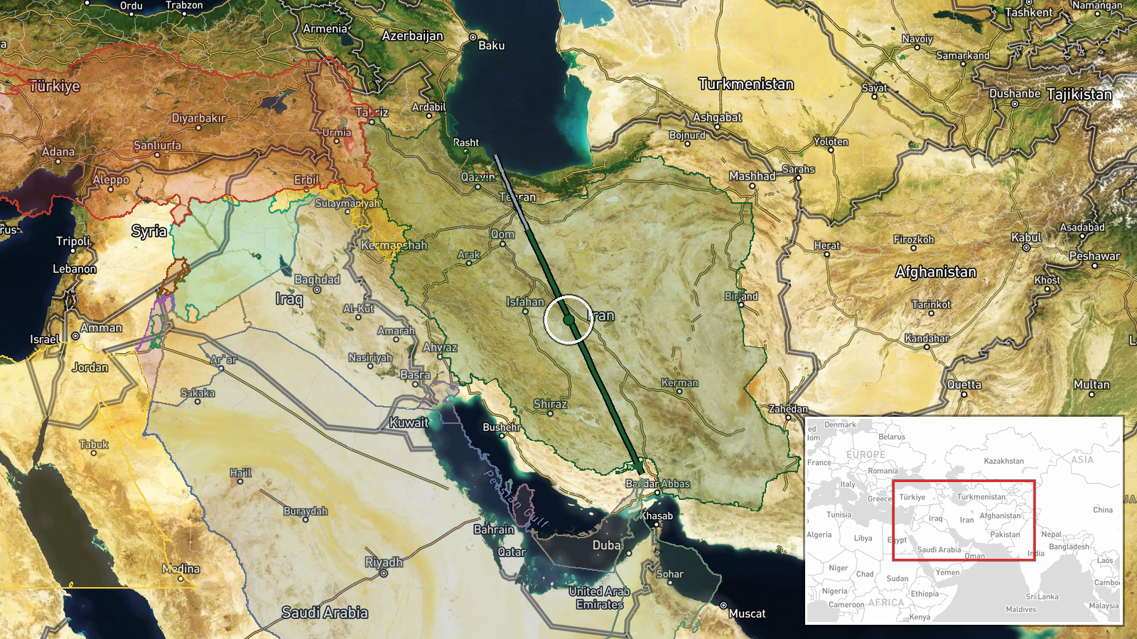 Strait of Hormuz, Persian Gulf — UAS Strike location map