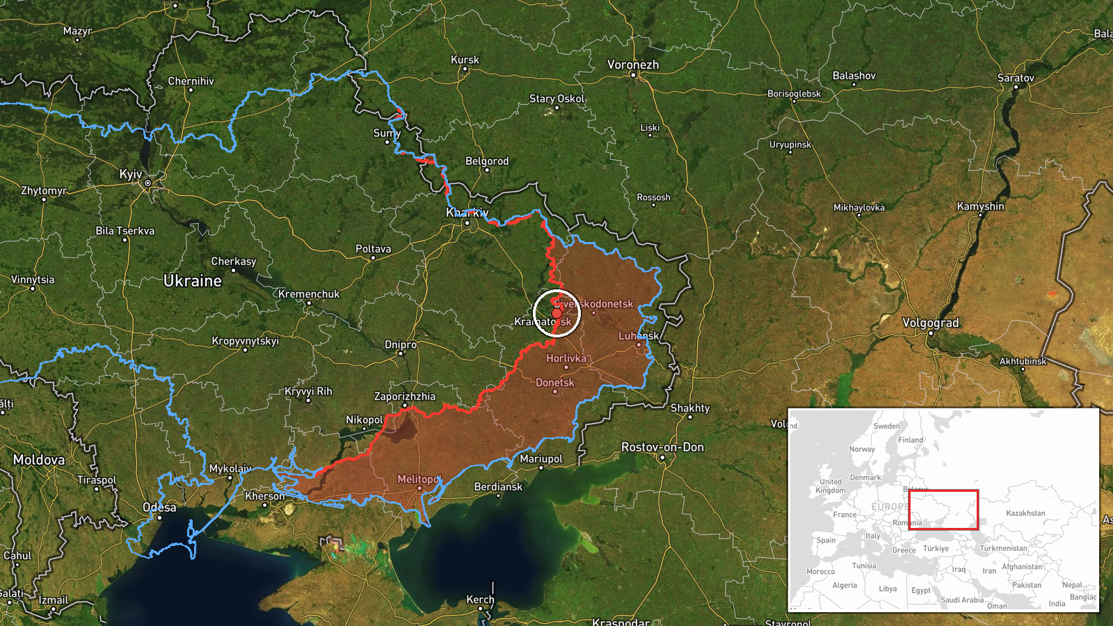 Yampil' yakını, Donetsk, Eastern Ukraine (cephe hattı, tahmini)