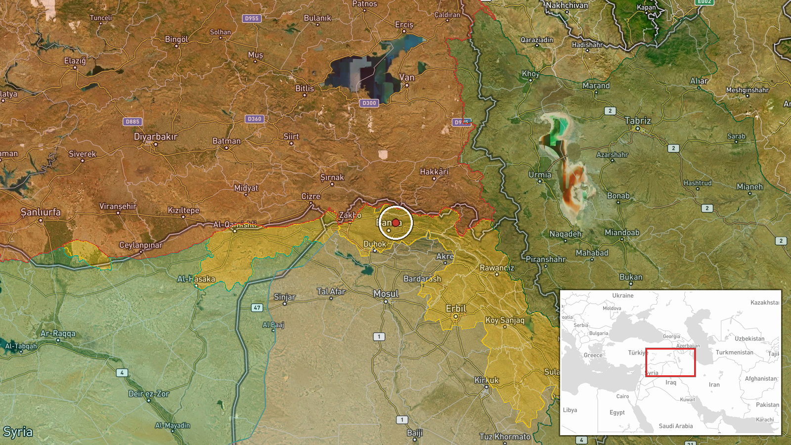 Baze Region, Metina, Northern Iraq — Security location map