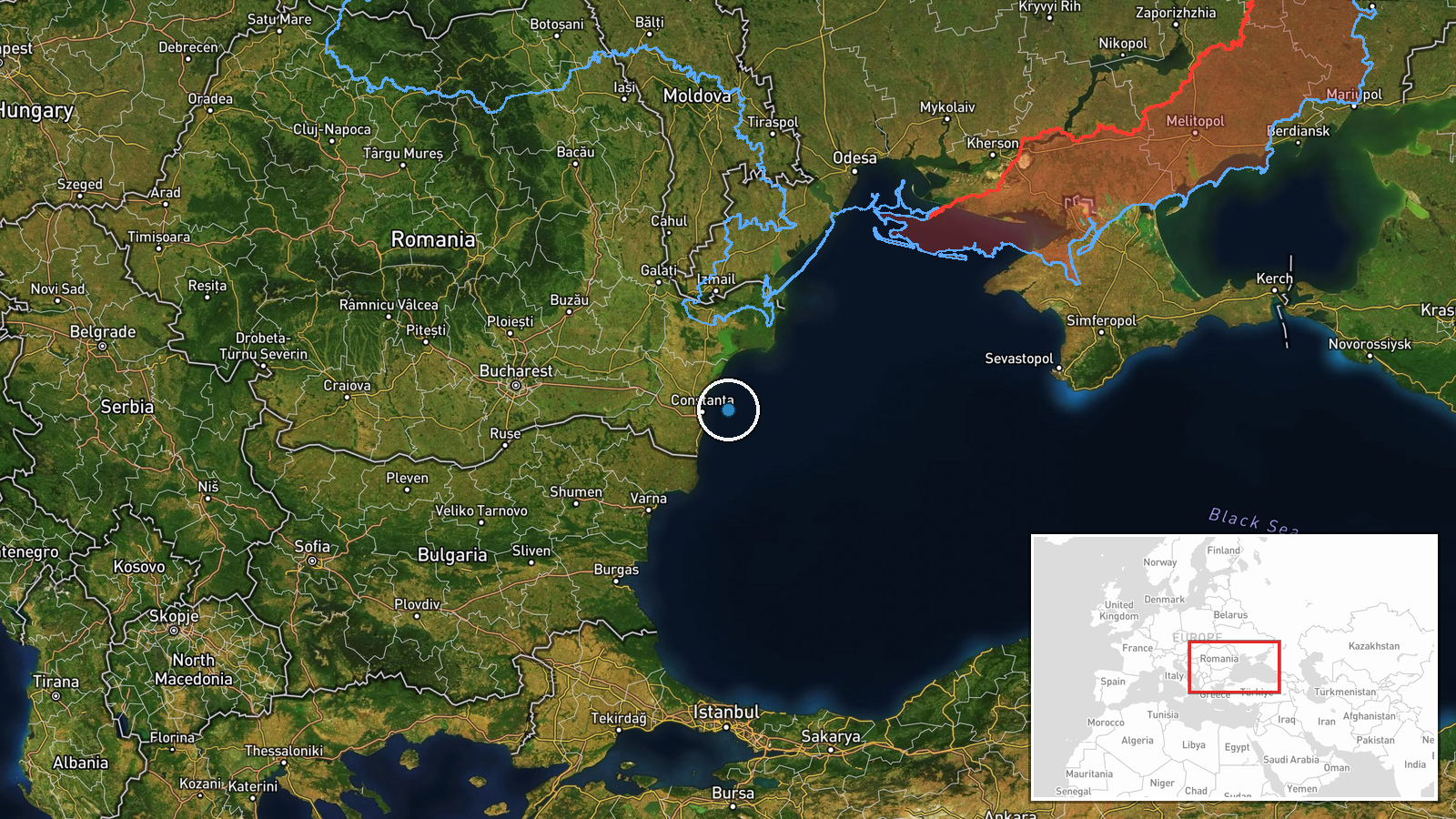 Black Sea, Romania — Military Exercise location map
