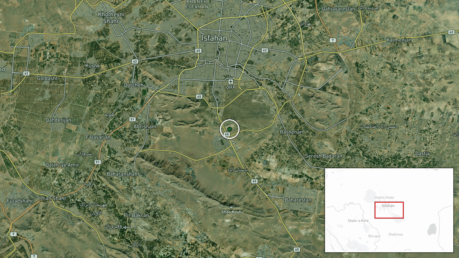 15 Khordad Air Base, Isfahan, Iran — Ballistic Missile location map